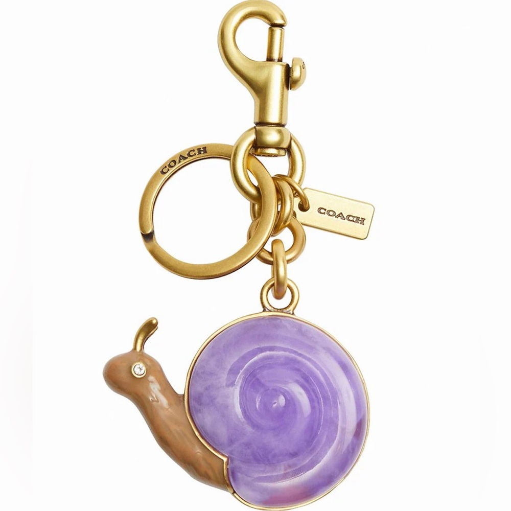 Coach Gold and Lavender Snail Keychain/Bag Charm 🐌💜